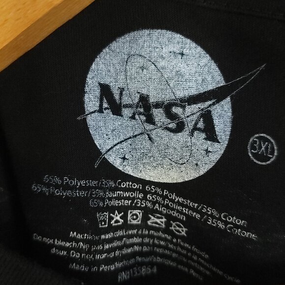 NASA Mushroom Graphic T-Shirt Men's 3XL Black Groovy Psychedelic Long Sleeve - Picture 4 of 12